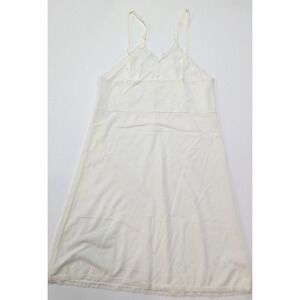 Stone Full Slip Women Size 10 White Good Vintage Lace Trim Adjustable B3032-900